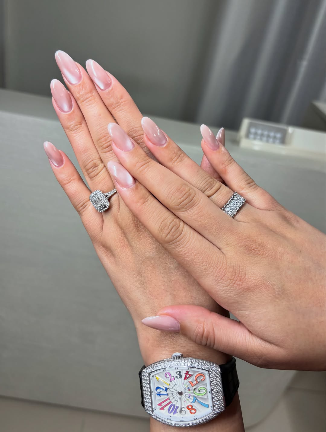 Signature glossy nude manicure at Fema Beauty Salon Dubai